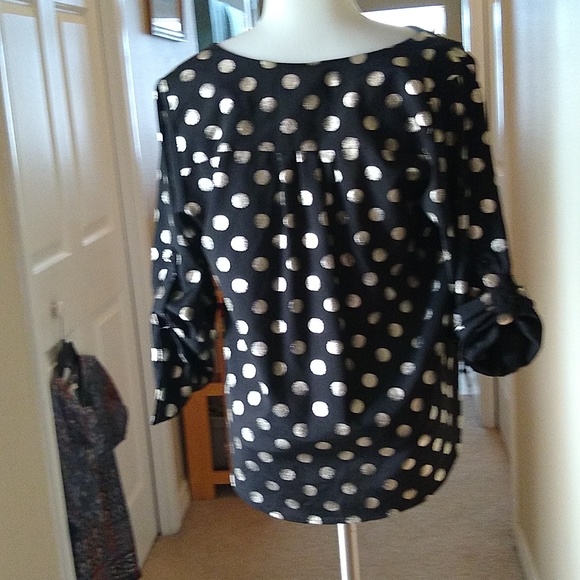 Like new Collective Concept black tunic w/ gold circles size small - Picture 3 of 9